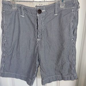 Abercrombie Kids Boys Striped Blue White Shorts Sz 14‎